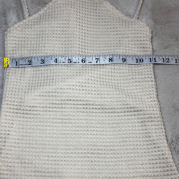 Elegant Cream Knit Mini Dress - Picture 4 of 7